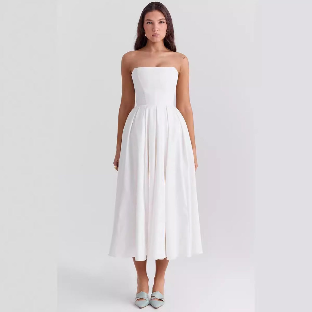 Damen elegantes corsagenfreies Abendkleid Drune