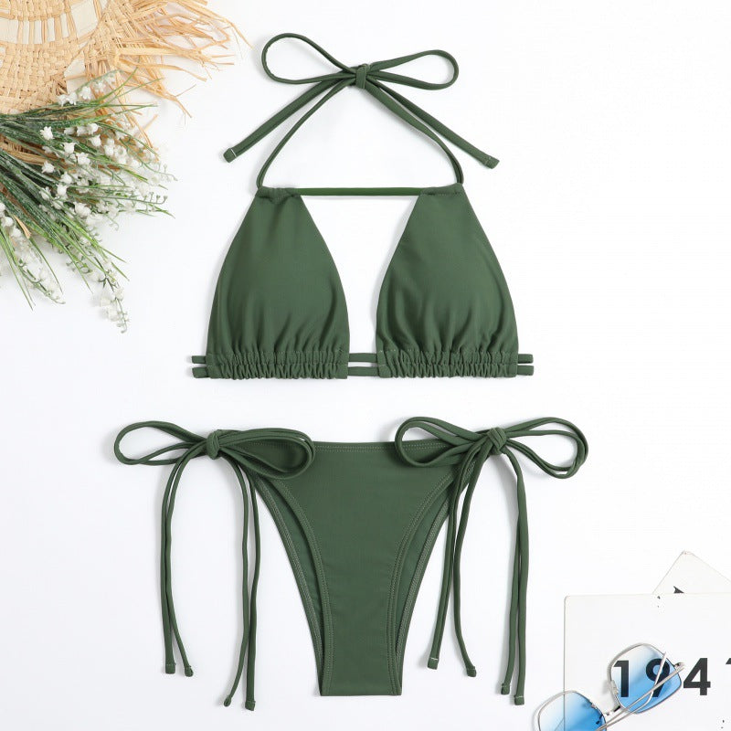 Damen Triangel-Bikini mit flexiblen Bindebändern und modischem Schnitt Drune