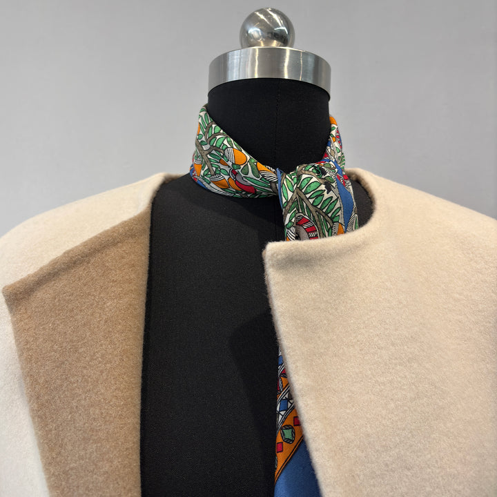 Damen Eleganter Strukturierter Wollmischmantel Drune