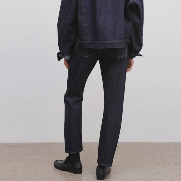 Damen gerade geschnittene Jeans mit hohem Bund Drune