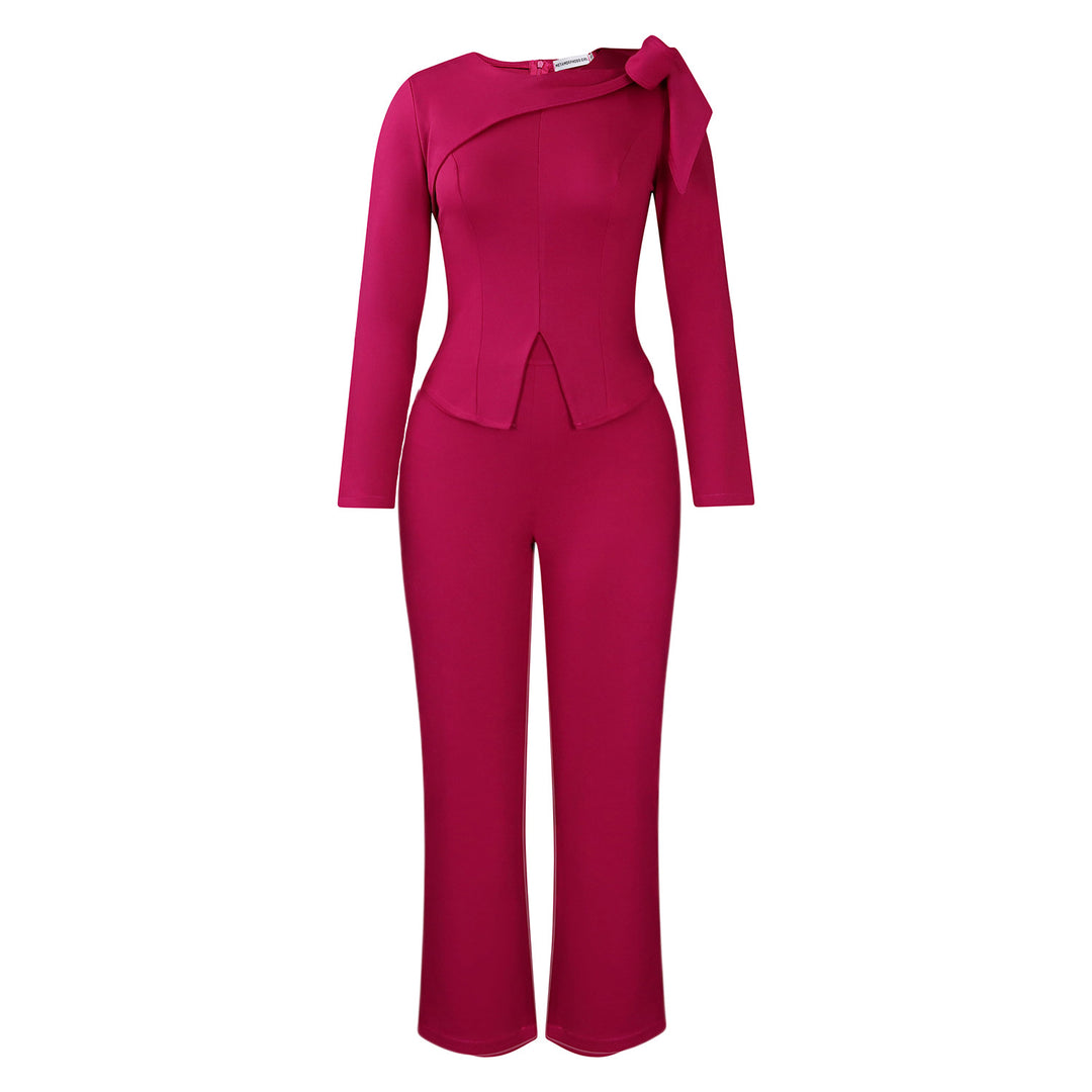Damen eleganter Jumpsuit mit asymmetrischem Design und schickem Schlingenakzent Drune