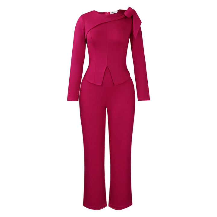 Damen eleganter Jumpsuit mit asymmetrischem Design und schickem Schlingenakzent Drune