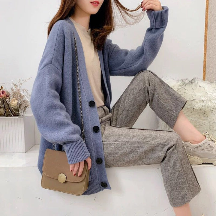 Damen Modische Strickjacke mit weichem Material und innovativem Schnitt Drune
