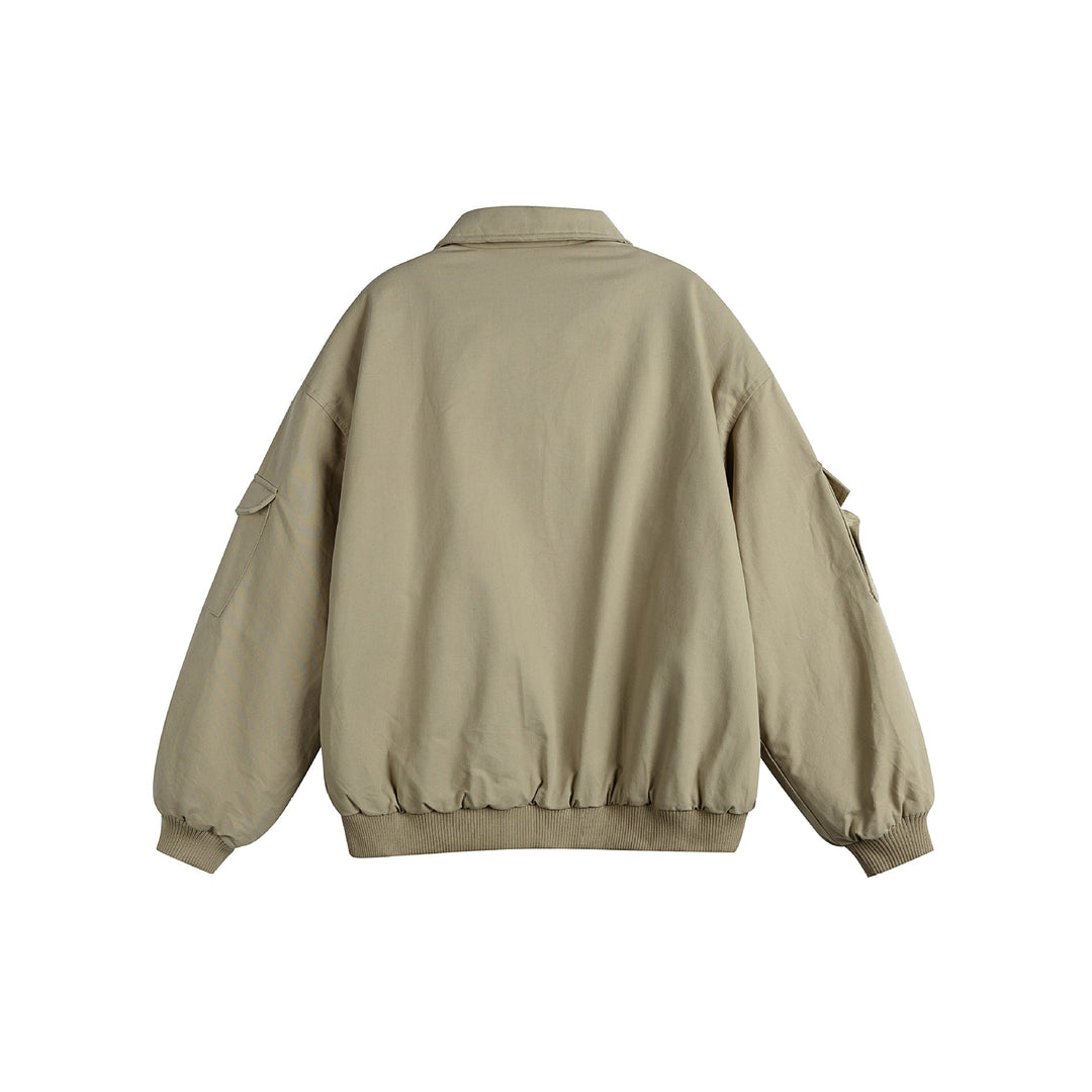 Unisex Boxy Utility-Blousonjacke mit Zip-Details und funktionalen Pattentaschen Drune