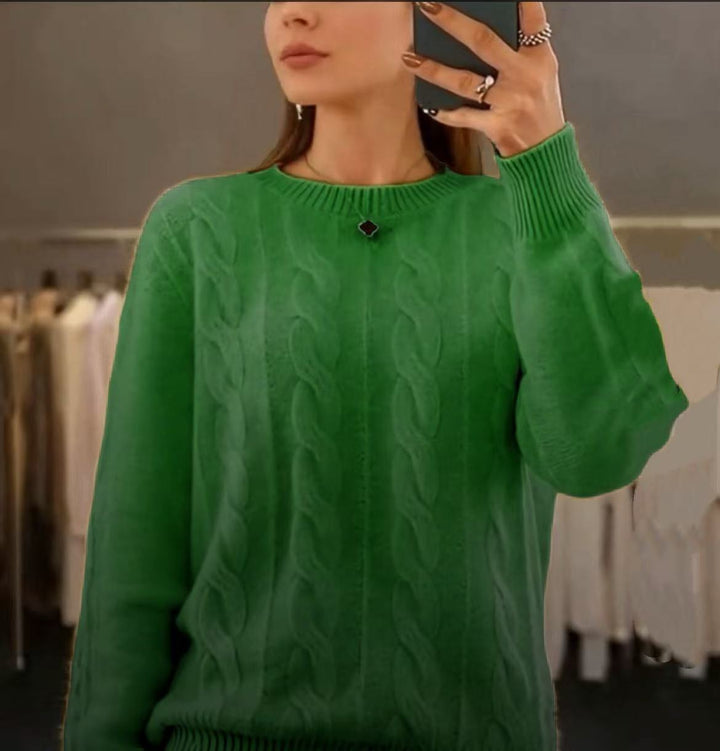 Damen Kuscheliger Zopfmuster-Feinstrickpullover mit legerer Passform Drune
