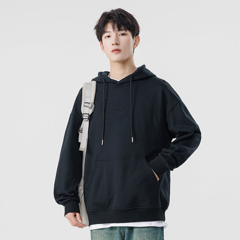 Unisex Oversize-Kapuzenpullover mit Kängurutasche und Drop-Shoulder Drune
