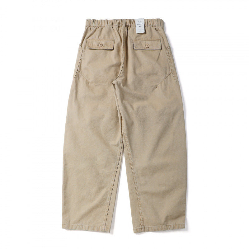 Unisex Lockere Utility-Hose mit hoher Taille, weitem Bein und aufgesetzten Arbeitstaschen Drune