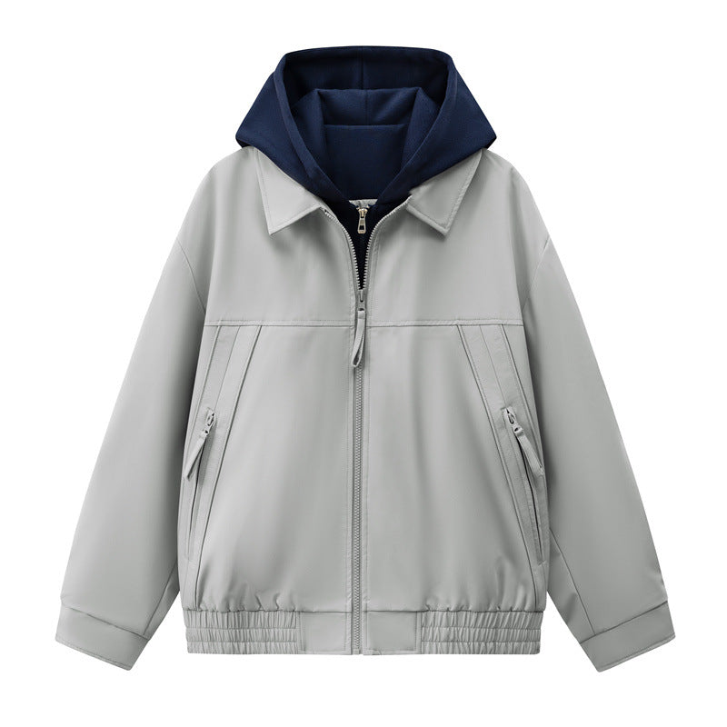 Herren Boxy-Übergangsjacke mit kontrastreicher Innenkapuze und elastischem Saum Drune