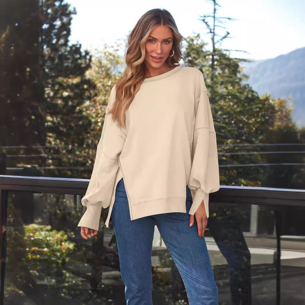 Damen oversized Sweatshirt mit ballonförmigen Ärmeln Drune