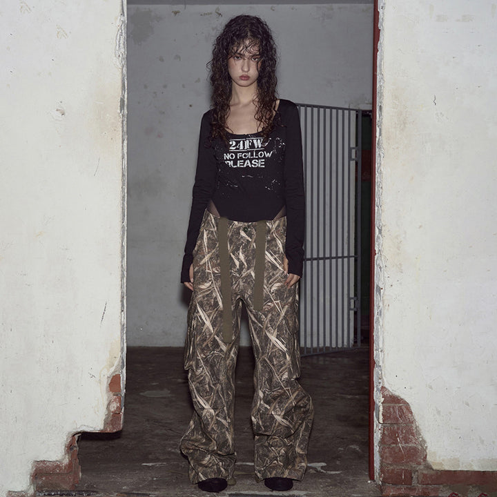 Damen Cargo-Hose mit vielseitigem Camouflage-Design und praktischen Taschen Drune