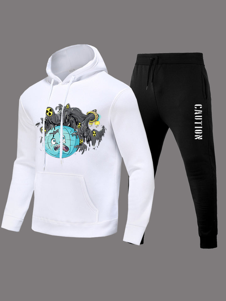 Damen Hoodieset mit auffälligem Grafikdesign und bequemen Jogginghose Drune