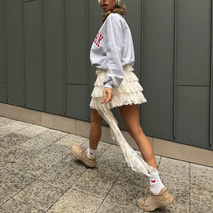 Damen Sweatshirt mit lässigem Schriftzug und komfortabler Passform Drune