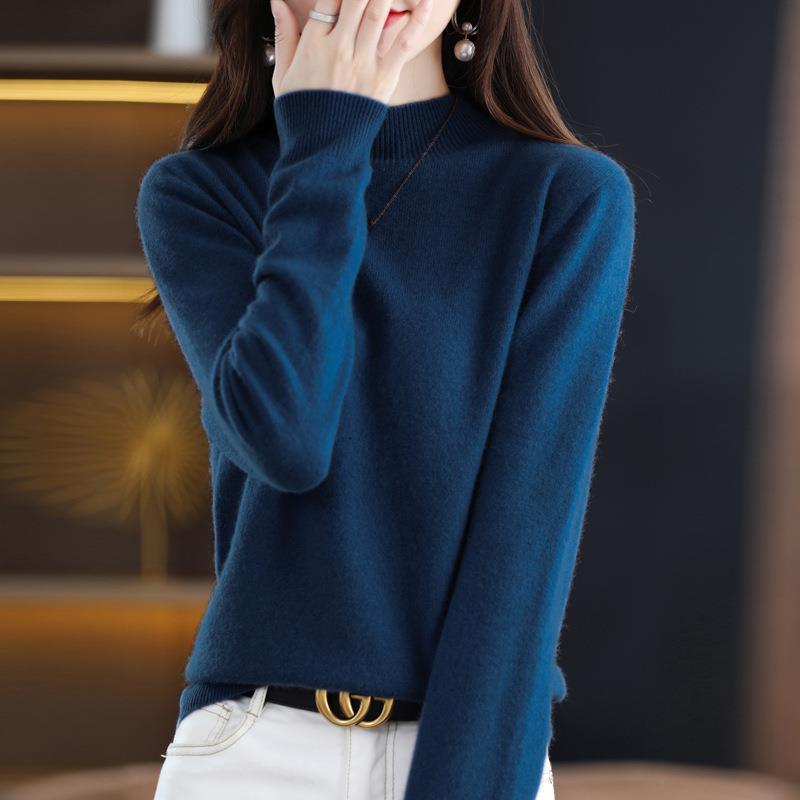 Damen Ultraleichter Mockneck-Feinstrickpullover in Kaschmir‑Optik Drune