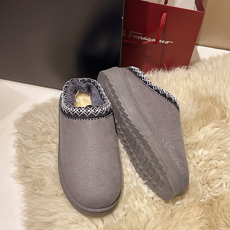 Damen Gefütterte Slipper‑Mules mit Teddyfutter und geflochtenem Saum Drune
