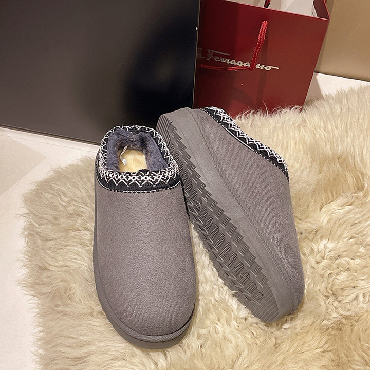Damen Gefütterte Slipper‑Mules mit Teddyfutter und geflochtenem Saum Drune