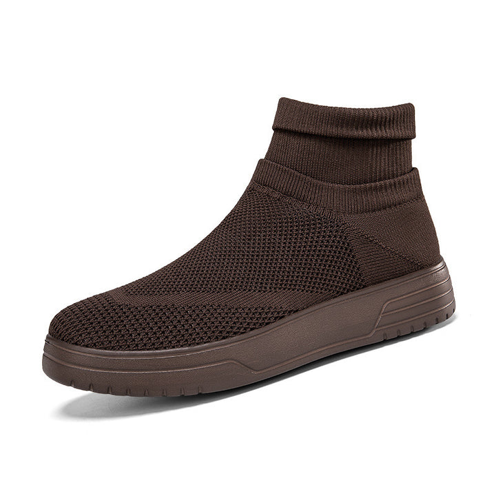 Herren High-Top Atmungsaktive Strick-Sneaker mit Dämpfung Unterstützung Drune