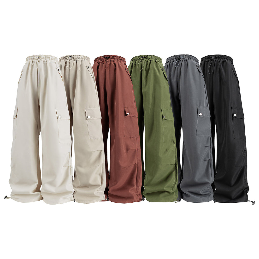 Damen Baggy-Cargo-Hose mit Tunnelzugbund, großen Klappentaschen und verstellbarem Saum Drune