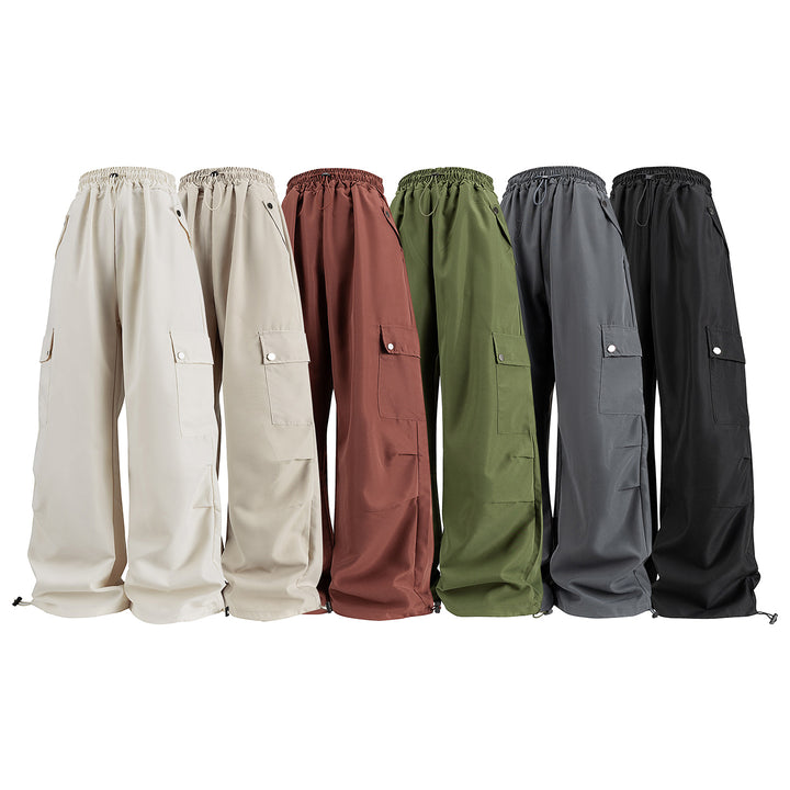 Damen Baggy-Cargo-Hose mit Tunnelzugbund, großen Klappentaschen und verstellbarem Saum Drune