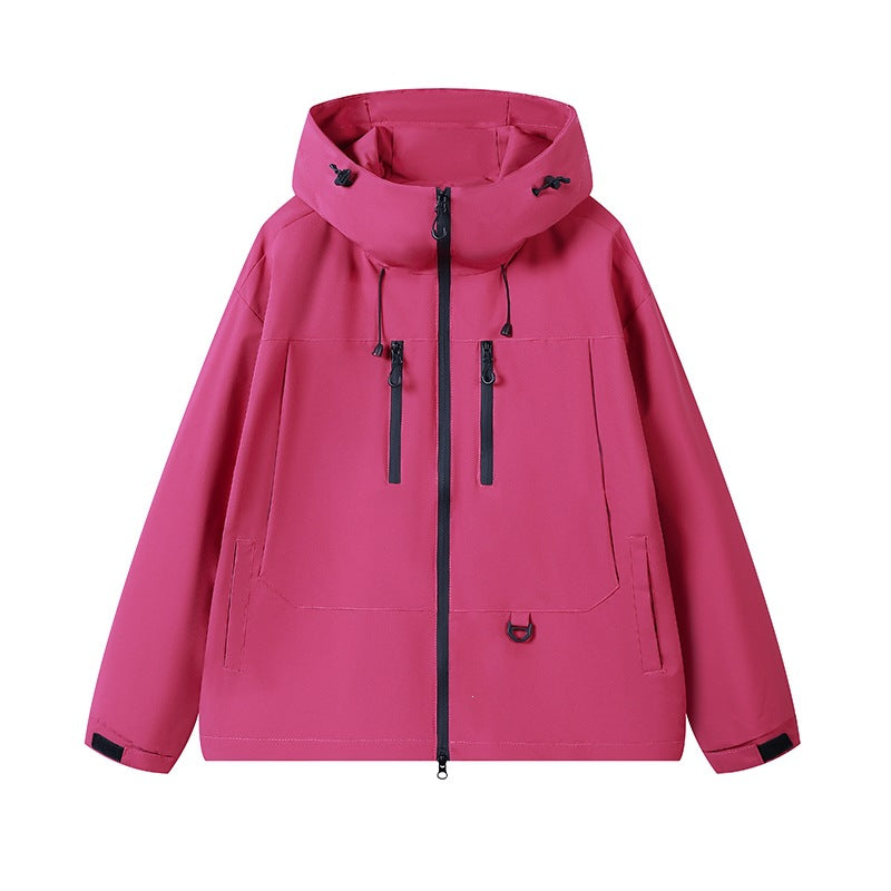 Herren Technische wasserabweisende Kapuzen‑Übergangsjacke mit getapten Reißverschlüssen & Utility‑Taschen Drune