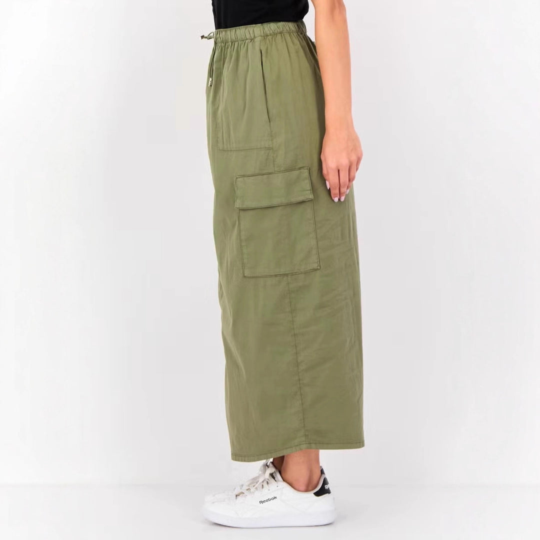 Damen Cargo-Rock mit praktischen Taschen und elastischem Bund Drune