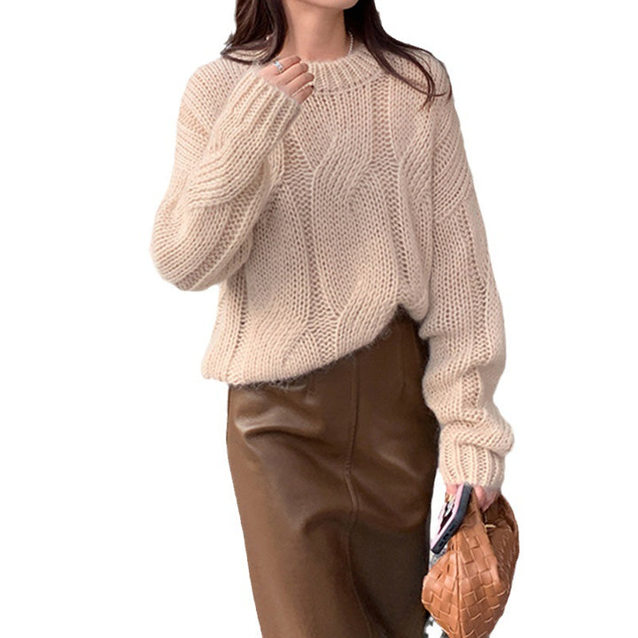 Damen Grobstrickpullover mit elegantem Design und lässigem Schnitt Drune