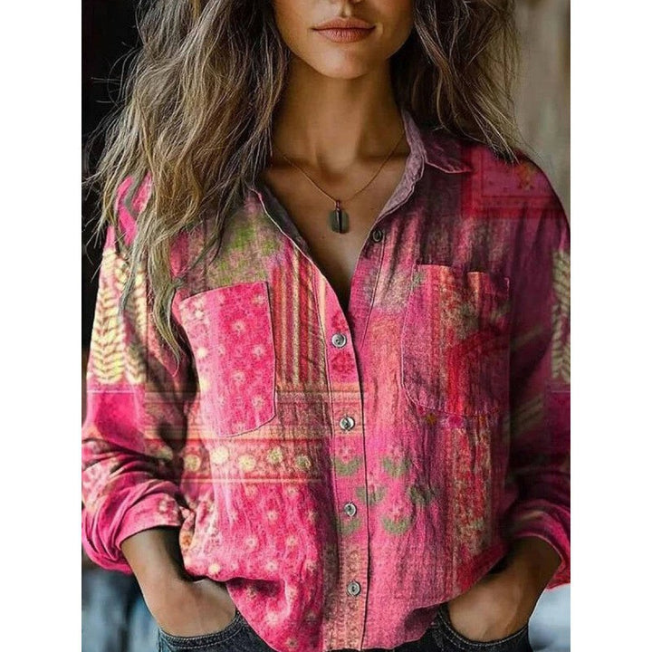 Damen Modische Bluse mit Paisleymuster Drune
