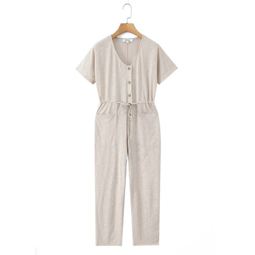 Damen Jumpsuit mit Taillenzug und praktischen Taschen Drune