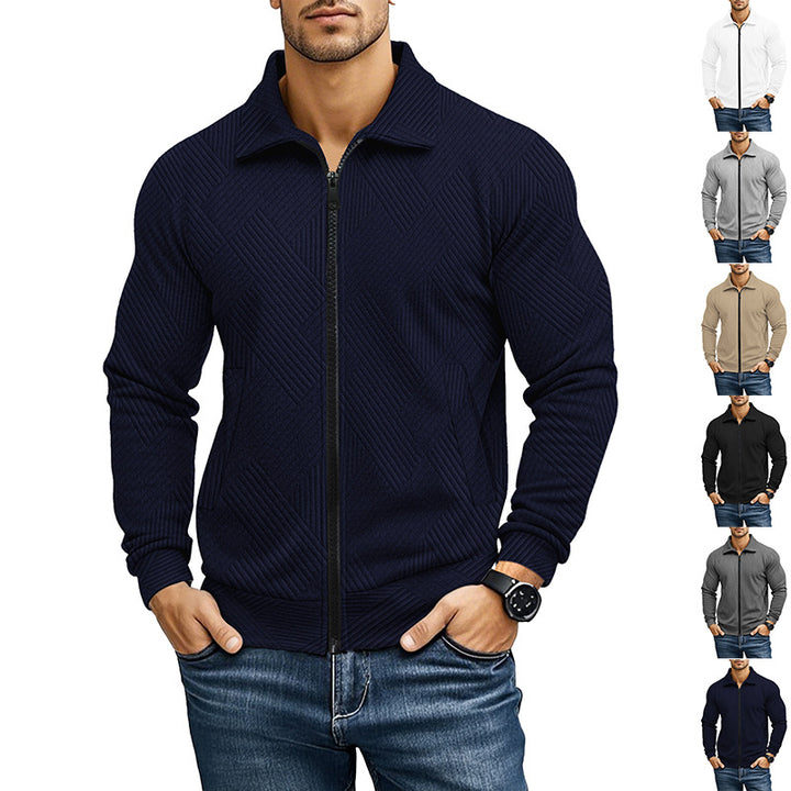 Herren bequeme und stylische Kapuzenjacke mit strukturiertem Gewebe Drune
