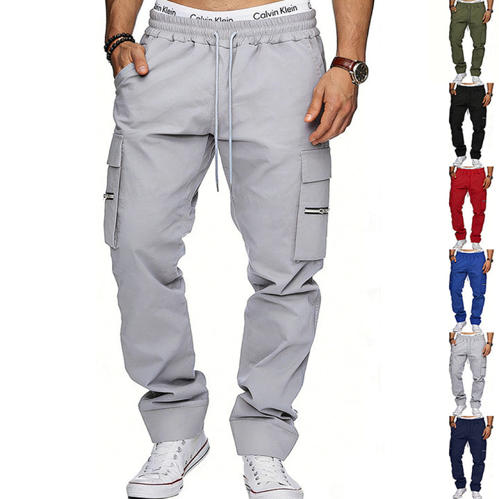 Herren Cargojogginghose mit elastischem Bund, Kordelzug und Reißverschlusstaschen Drune