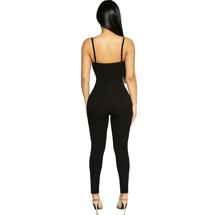 Damen Langärmeliger Jumpsuit mit schmalem Schnitt Drune