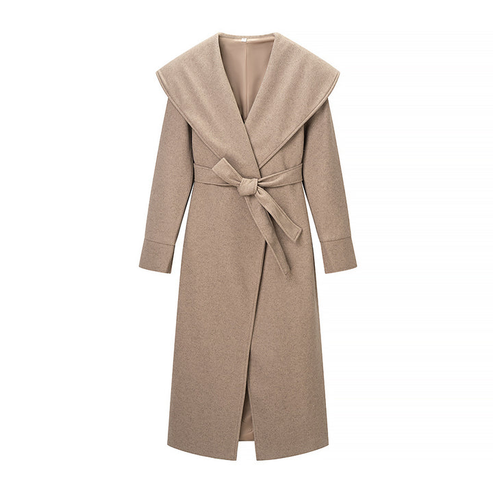 Damen Oversize Wollmix‑Mantel mit Schalkragen und lässiger Maxilänge Drune