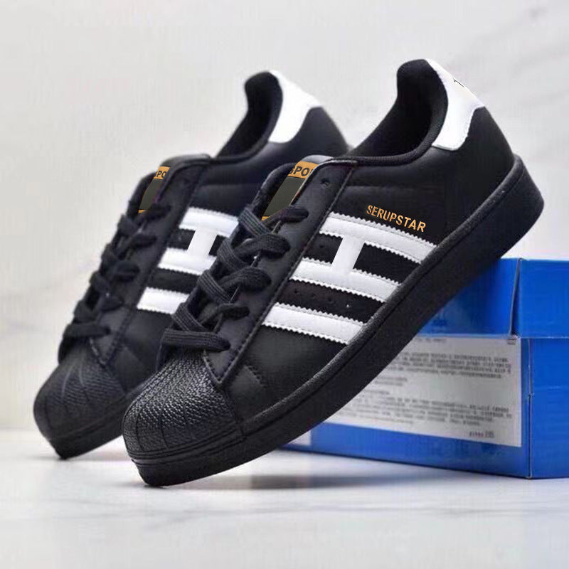 Damen Sportliche Freizeit Sneakers mit Lederoberfläche und rutschfester Sohle Drune
