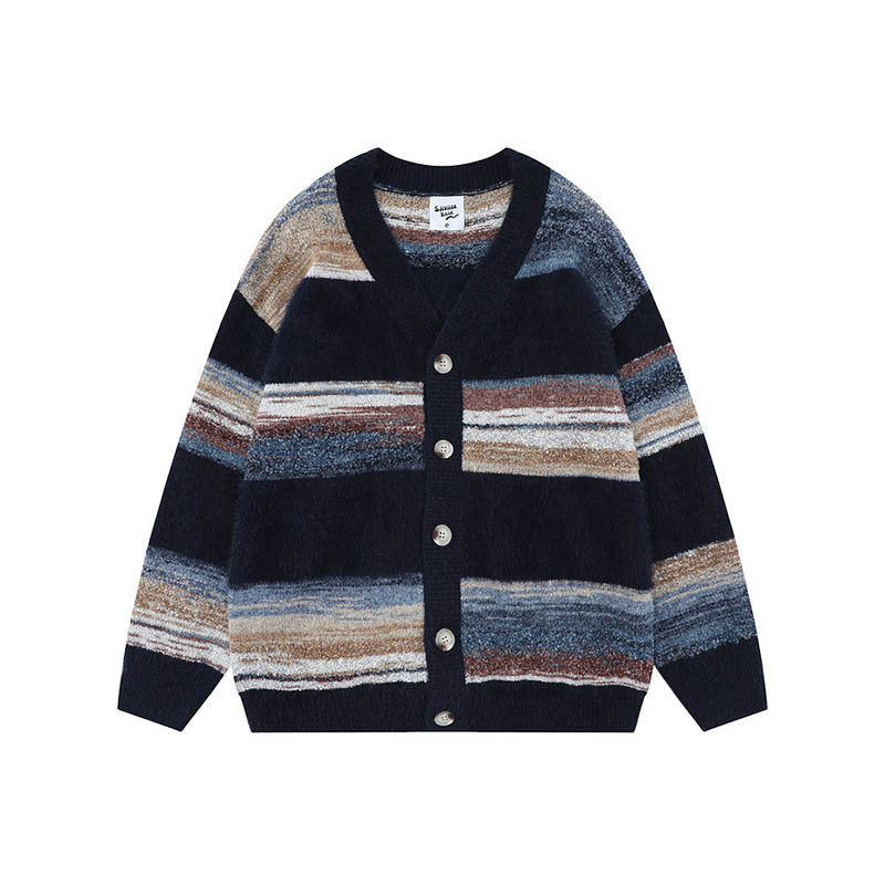 Damen Modische Strickjacke mit V-Ausschnitt Drune