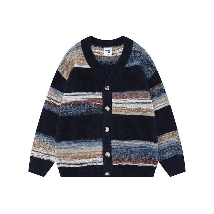 Damen Modische Strickjacke mit V-Ausschnitt Drune