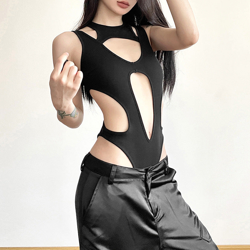 Damen sportlicher Cut-Out Badeanzug Drune
