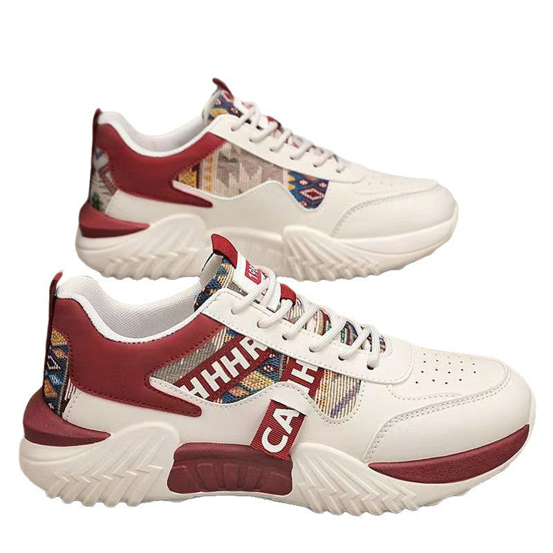 Damen Chunky-Plateau-Sneaker mit ethnischem Webmuster und gepolstertem Komfortschaft Drune