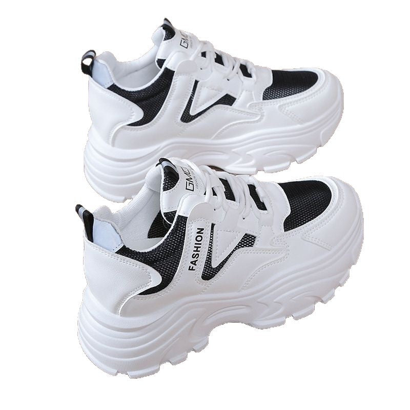 Damen Chunky Sneakers mit sportlichem Design und atmungsaktiver Obermaterialkombination Drune