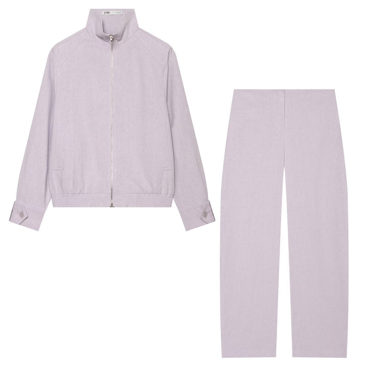 Damen Hochtaillierte weite Leinenhose mit geradem Bein und verdecktem Bund Drune