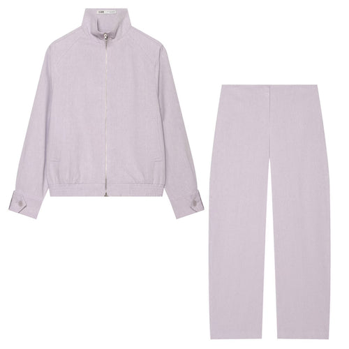 Damen Hochtaillierte weite Leinenhose mit geradem Bein und verdecktem Bund Drune