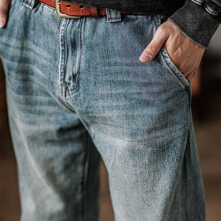 Herren Bequeme Indigo Denim Jeans Drune