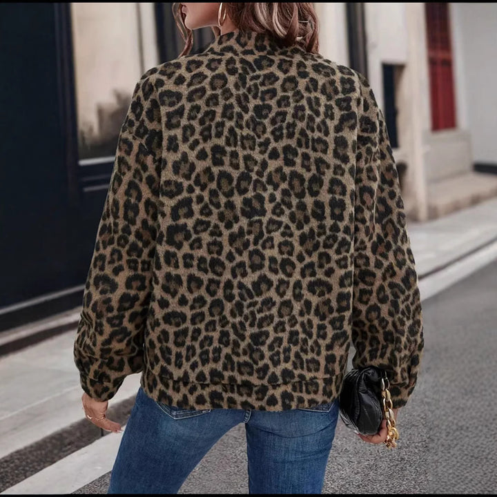 Damen Fleecejacke im trendigen Leopardenmuster Drune