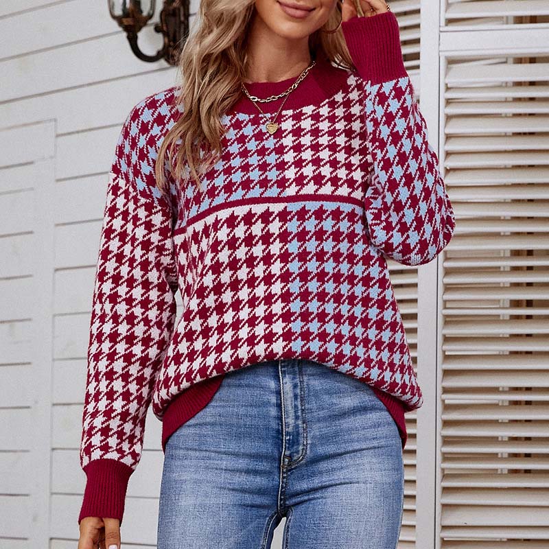 Drune | Geometrischer Strickpullover Mit Trendigem Muster