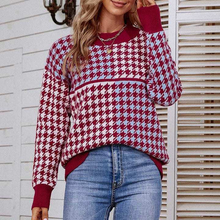 Drune | Geometrischer Strickpullover Mit Trendigem Muster