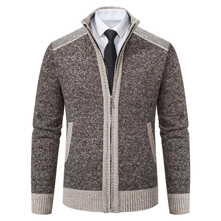 Herren Strickjacke mit hohem Kragen Drune