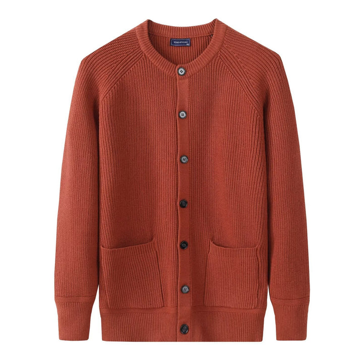 Herren Modische Strickjacke mit Rundhalsausschnitt Drune