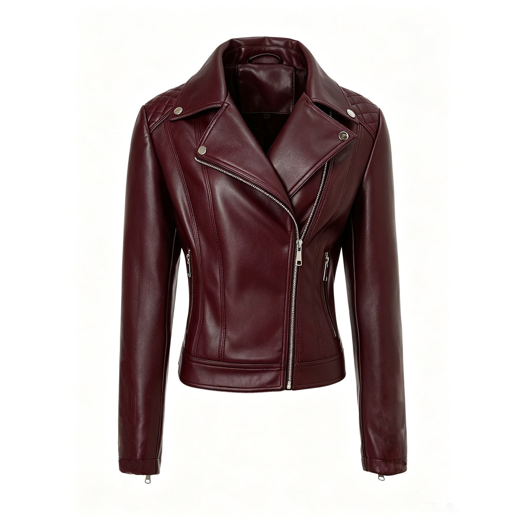 Damen Edle Bikerjacke mit Steppdesign Drune