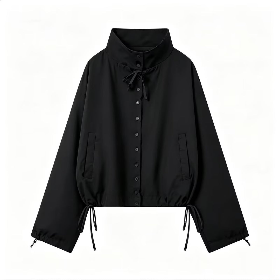 Damen Kurzer Funktions‑Blouson mit hohem Stehkragen und Kordelzugsaum Drune