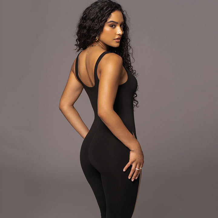 Damen Sportlicher Langarm-Overall mit seitlichen Cut-Outs und konturierendem Design Drune