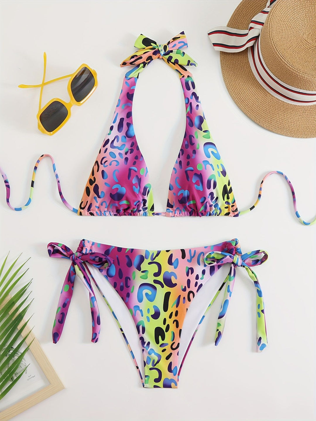 Damen Triangel-Bikini mit verspielten Schleifen Drune