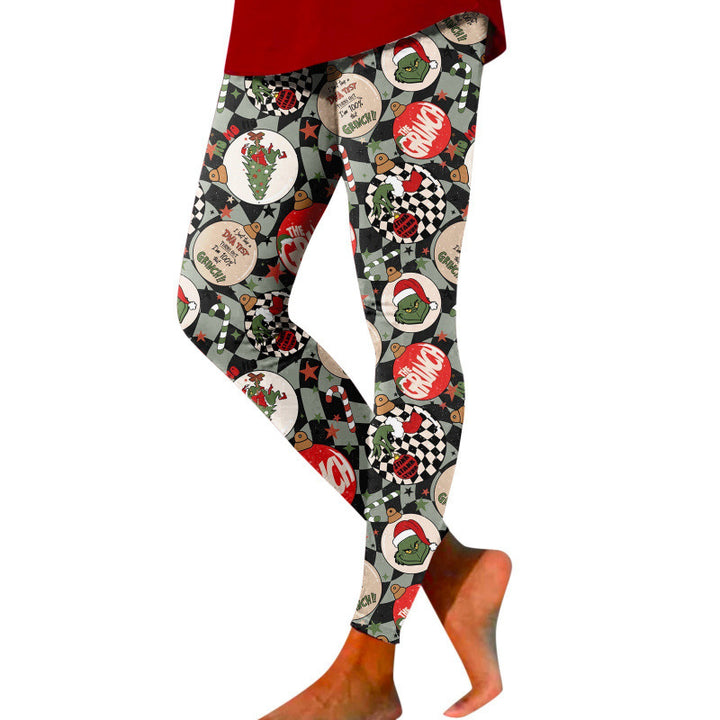 Damen Gemusterte Weihnachtsleggings Drune